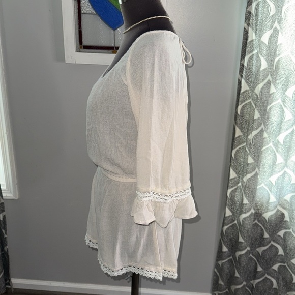 Eberjey Summer of Love Rosalie Romper Cover Up in Sand. SZ Small From Revolve - Picture 4 of 8